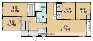 リアライズ松陰Ⅲ【3階】の間取り